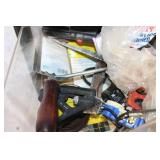 Black Plastic Storage Drawers with Assorted Hardware and Tools