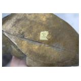 Decorative Rhino Figures Set and Brass Owl Sculpture