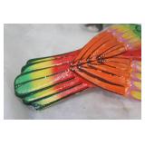 Set of 3 Handcrafted Colorful Wooden Bird Sculptures