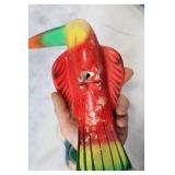 Set of 3 Handcrafted Colorful Wooden Bird Sculptures