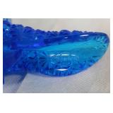 Set of 5 Vintage Glass Decorative Items: Bell, Boot, and Plates