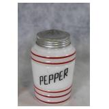 Vintage Milk Glass Salt and Pepper Shaker Set