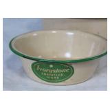 Set of Ivorystone Enameled Ware Bowls and Pot