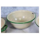 Set of Ivorystone Enameled Ware Bowls and Pot