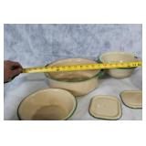 Set of Ivorystone Enameled Ware Bowls and Pot