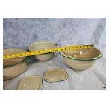 Set of Ivorystone Enameled Ware Bowls and Pot
