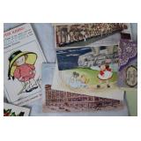 Collection of Vintage Postcards Featuring Various Themes
