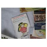 Collection of Vintage Postcards Featuring Various Themes