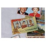 Collection of Vintage Postcards Featuring Various Themes