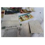 Collection of Vintage Postcards Featuring Various Themes