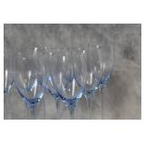 Set of 8 Elegant Blue-Stemmed Wine Glasses