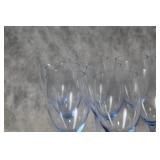 Set of 10 Light Blue Stem Wine Glasses