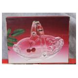 Set of 3 Mikasa Crystal Holiday Bells Serveware