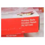 Set of 3 Mikasa Crystal Holiday Bells Serveware