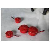 Set of 3 Miniature Cast Iron Stoves with Accessories