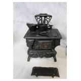 Set of 3 Miniature Cast Iron Stoves with Accessories