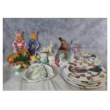 Easter Decor Collection with Porcelain Figurines and Plates