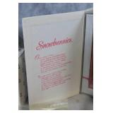 Assorted Easter Decorations Including Snowbunnies, Painted Eggs, and Plush Figures