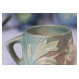 Collection of 10 Roseville Pottery Items with Floral Designs