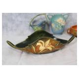 Collection of 10 Roseville Pottery Items with Floral Designs