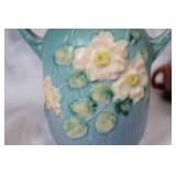 Collection of 10 Roseville Pottery Items with Floral Designs