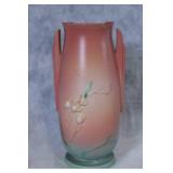 Pair of Vintage Roseville Pottery Vases with Floral Designs