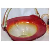 Assorted Vintage Ceramic Mugs, Glass Basket, Pitcher, and Collectible Car Model