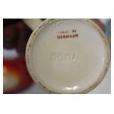 Assorted Vintage Ceramic Mugs, Glass Basket, Pitcher, and Collectible Car Model