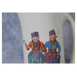 Assorted Vintage Ceramic Mugs, Glass Basket, Pitcher, and Collectible Car Model