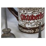 Assorted Vintage Ceramic Mugs, Glass Basket, Pitcher, and Collectible Car Model