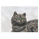 Pair of Vintage Cat Figurines - Black and White Porcelain Decor