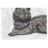 Pair of Vintage Cat Figurines - Black and White Porcelain Decor