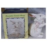Decorative Ceramic Bunny with Bow