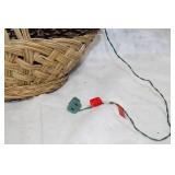 Festive Pinecone Basket with Christmas Lights