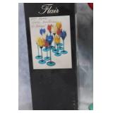 Pair of Flair 2001 Red Glass Tulip Flower Candle Holders