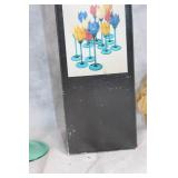 Pair of Flair 2001 Red Glass Tulip Flower Candle Holders