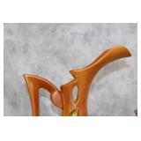 Pair of Roseville Pottery Vases with Yellow Flower and Pinecone Motifs