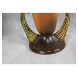 Pair of Roseville Pottery Vases with Yellow Flower and Pinecone Motifs