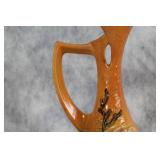 Vintage Ceramic Pitcher with Floral Embossing