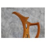 Vintage Ceramic Pitcher with Floral Embossing