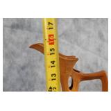 Vintage Ceramic Pitcher with Floral Embossing