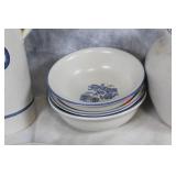 Set of Vintage Pfaltzgraff Yorktowne Blue Floral Dinnerware