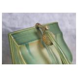 Pair of Roseville Pinecone Bookends in Classic Green Glaze