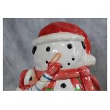 LivingQuarters Ceramic Snowman Cookie Jar - Christmas Village Collection