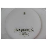 Vintage Hand-Painted Milk Glass Sleigh with Fruit Design