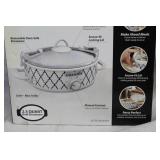 Crock-Pot 2.5 Quart Casserole Crock Slow Cooker with Blue Trellis Design