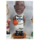 Collection of 6 Assorted Bobbleheads including Derek Jeter and Timberwolves Players