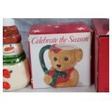 Festive Christmas Decor Set with Pfaltzgraff Santa Plate and Mug