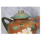 Set of 9 Roseville Pottery Pieces with Floral Design