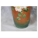 Set of 9 Roseville Pottery Pieces with Floral Design